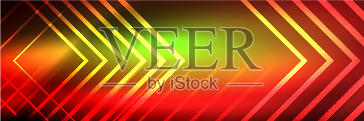 闪亮的霓虹灯发光的技术线高科技插画图片素材