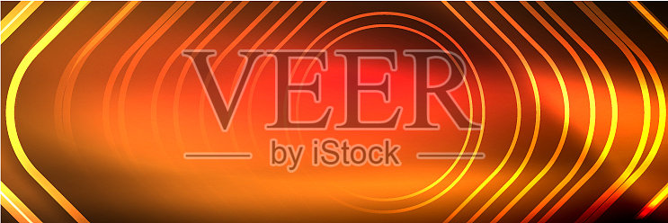 闪亮的霓虹灯发光的技术线高科技插画图片素材