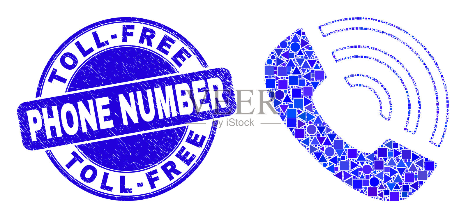 蓝色刮花免费电话号码邮票和插画图片素材
