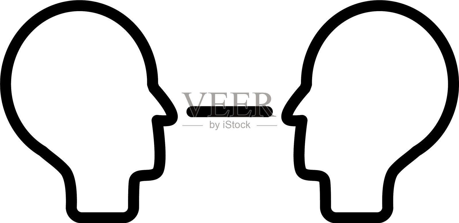 沟通概念面对面的图标设计元素图片