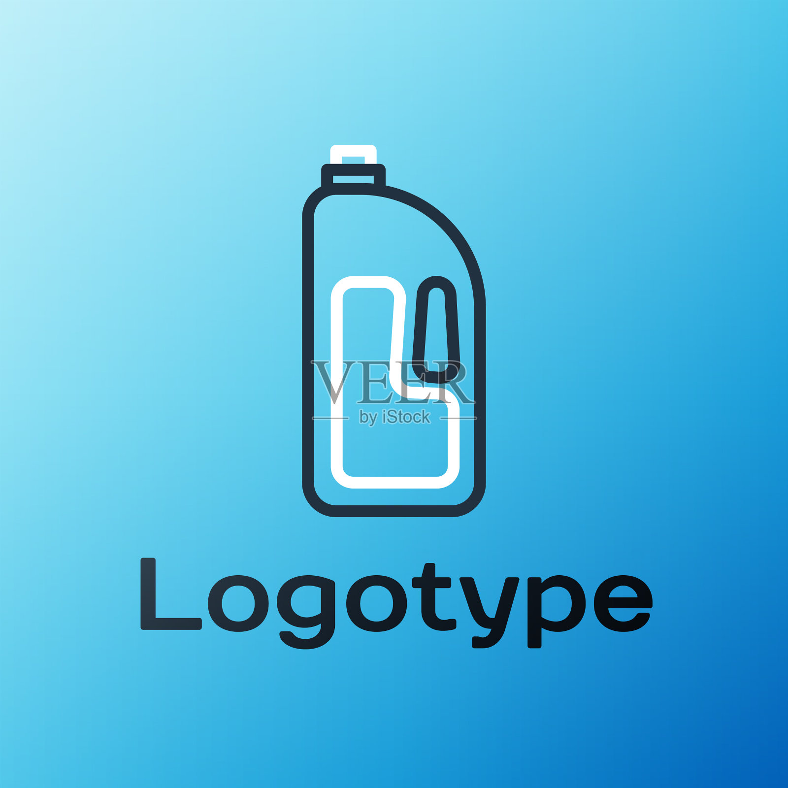 将带有排水沟清理器图标的容器隔离插画图片素材