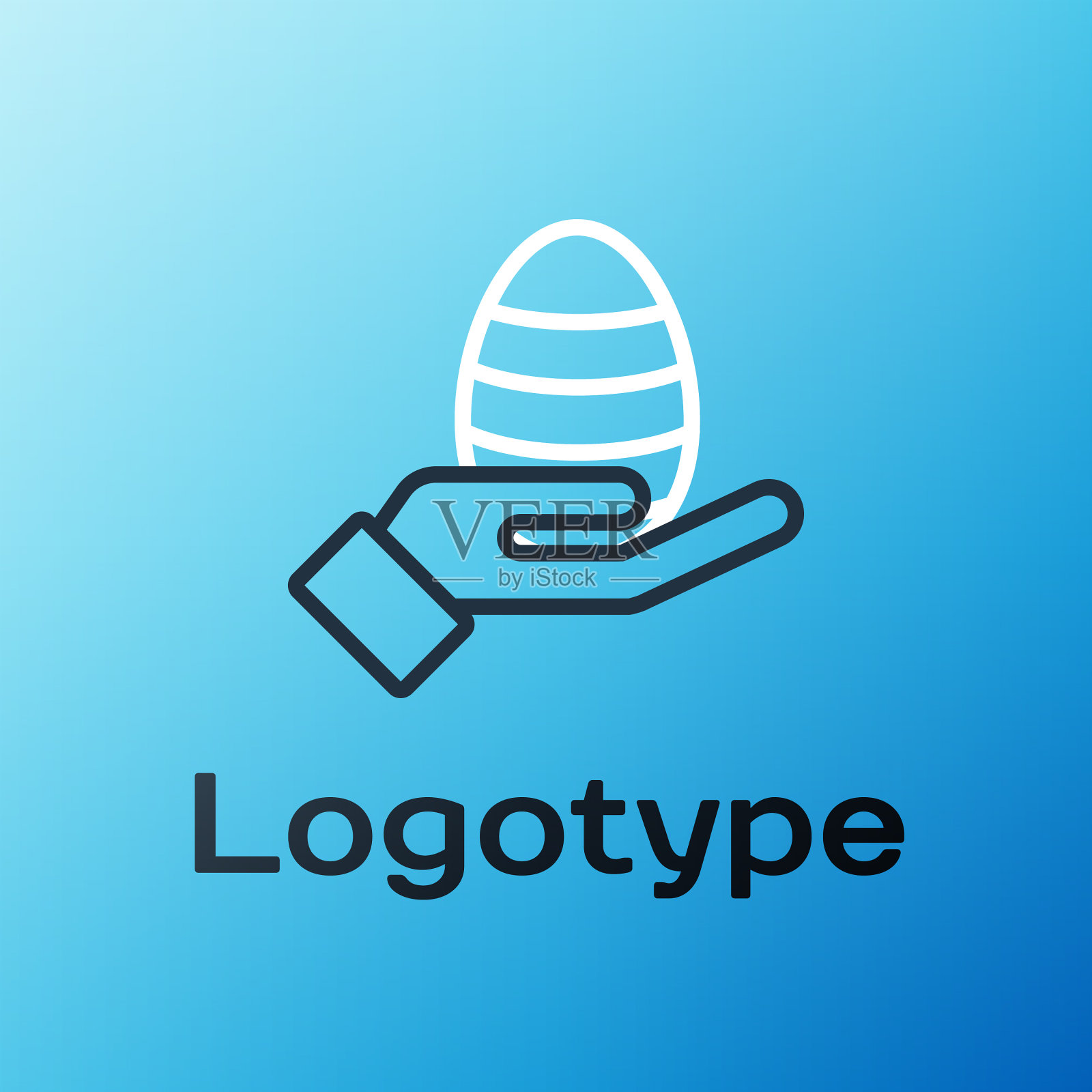 线人的手和复活节彩蛋图标隔离上图标素材