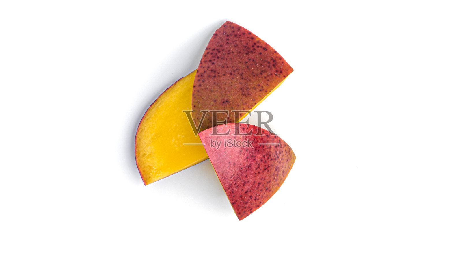 芒果切片孤立在白色的背景照片摄影图片