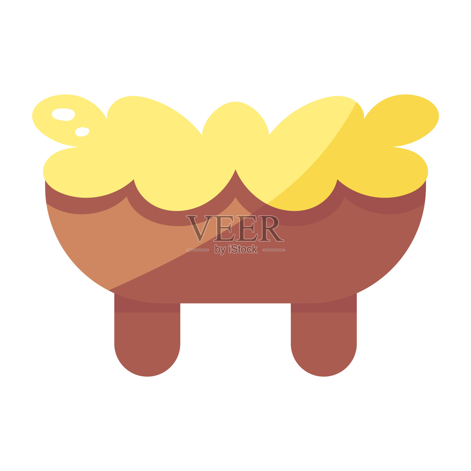 孤立的稻草摇篮图标插画图片素材