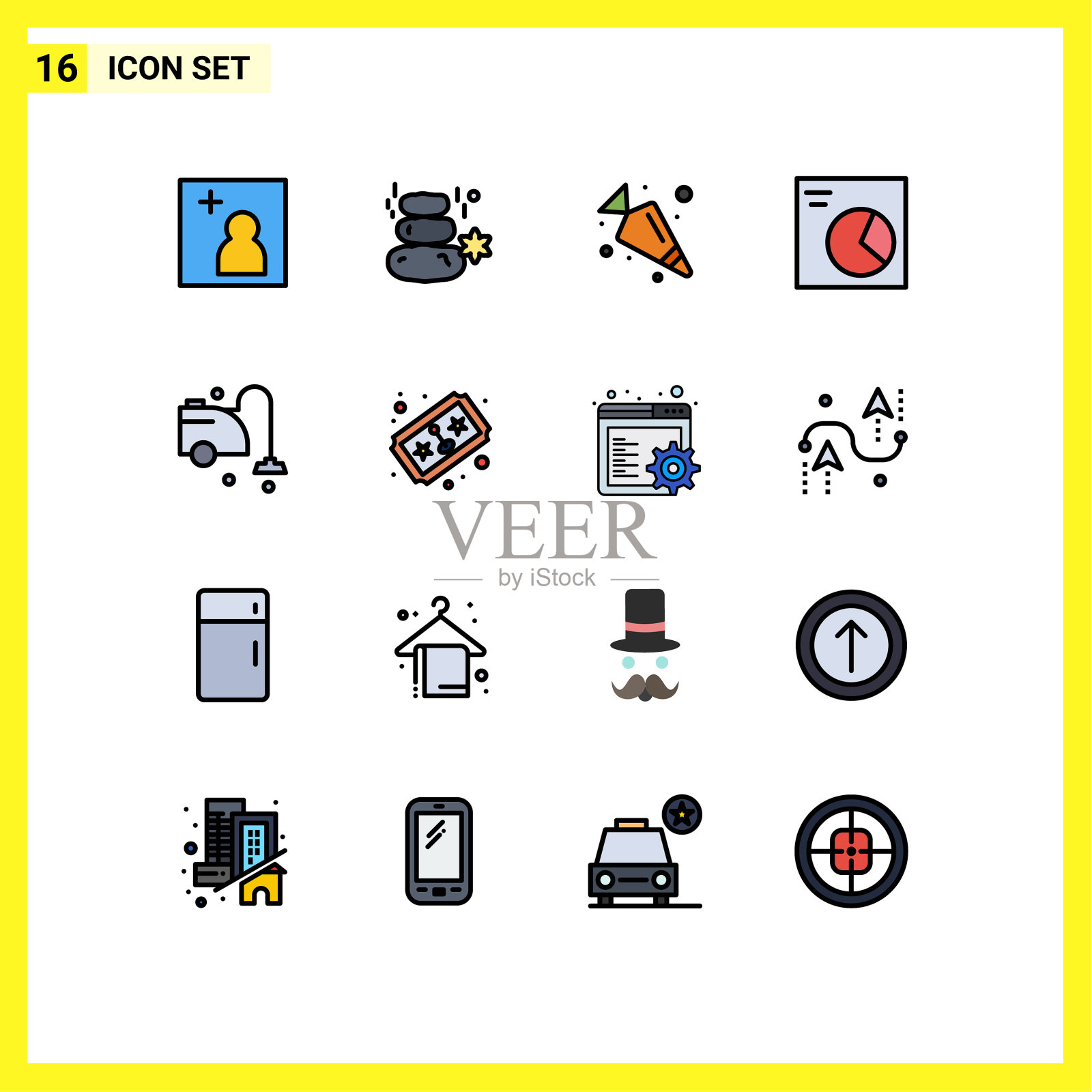 平色填充线包16通用插画图片素材