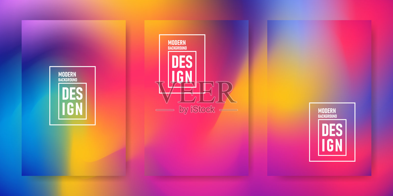 集合抽象模糊散焦彩色背景。抽象设计模板的小册子，传单，杂志，名片，品牌，横幅，标题，书封面，笔记本背景矢量股票插图插画图片素材