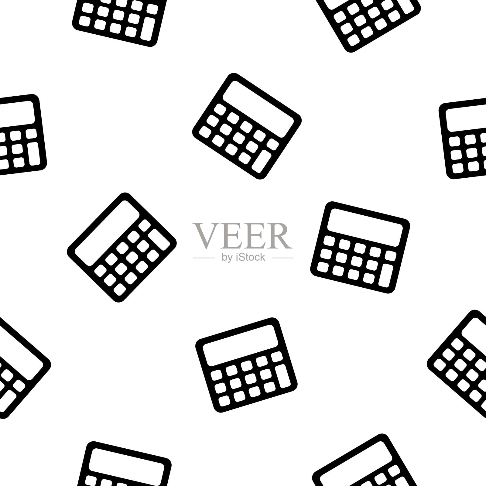 计算器图标在平面风格。计算矢量图上的白色孤立背景。计算无缝模式金融概念。插画图片素材