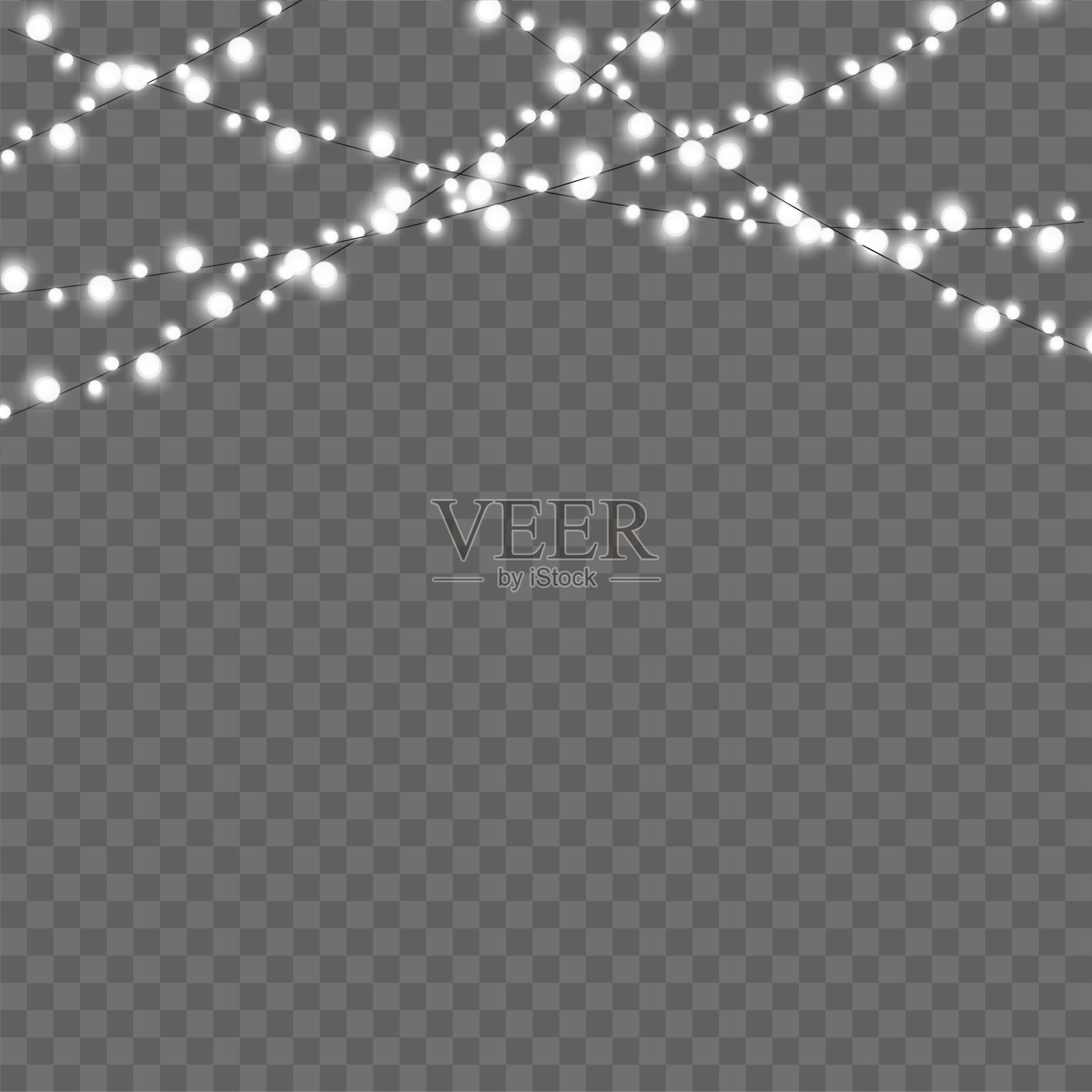 圣诞贺卡设计的发光灯。花环装饰。向量插画图片素材