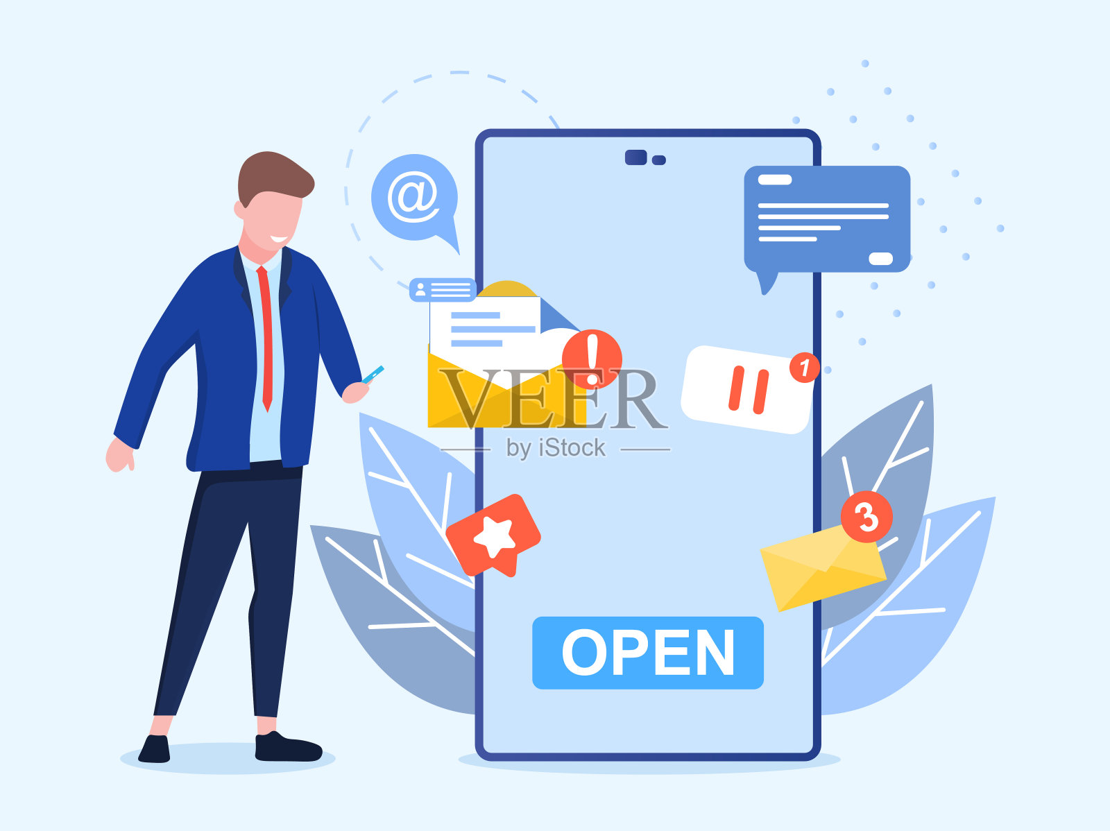 接收通知的概念插画图片素材