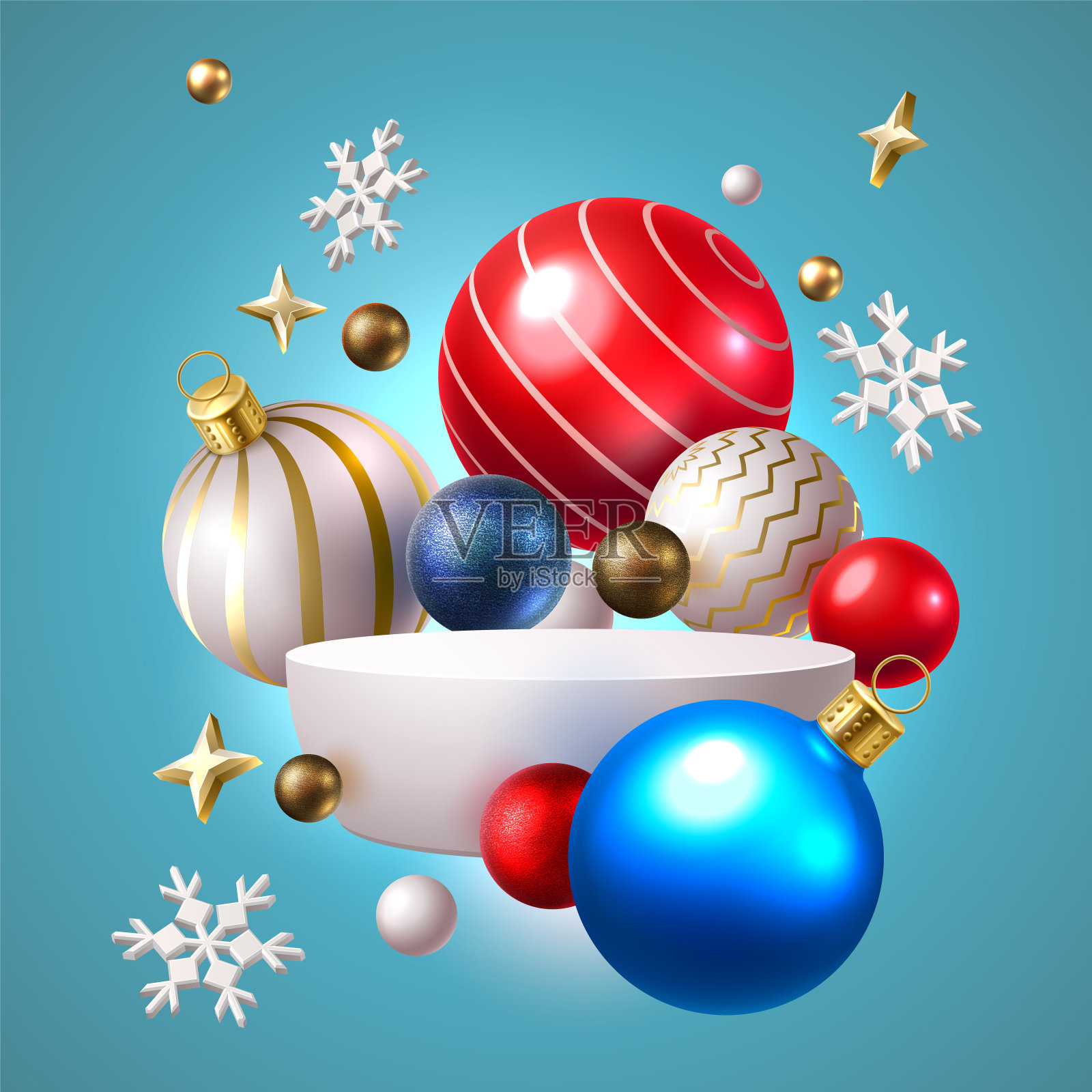 矢量圣诞树玩具星星雪花海报插画图片素材