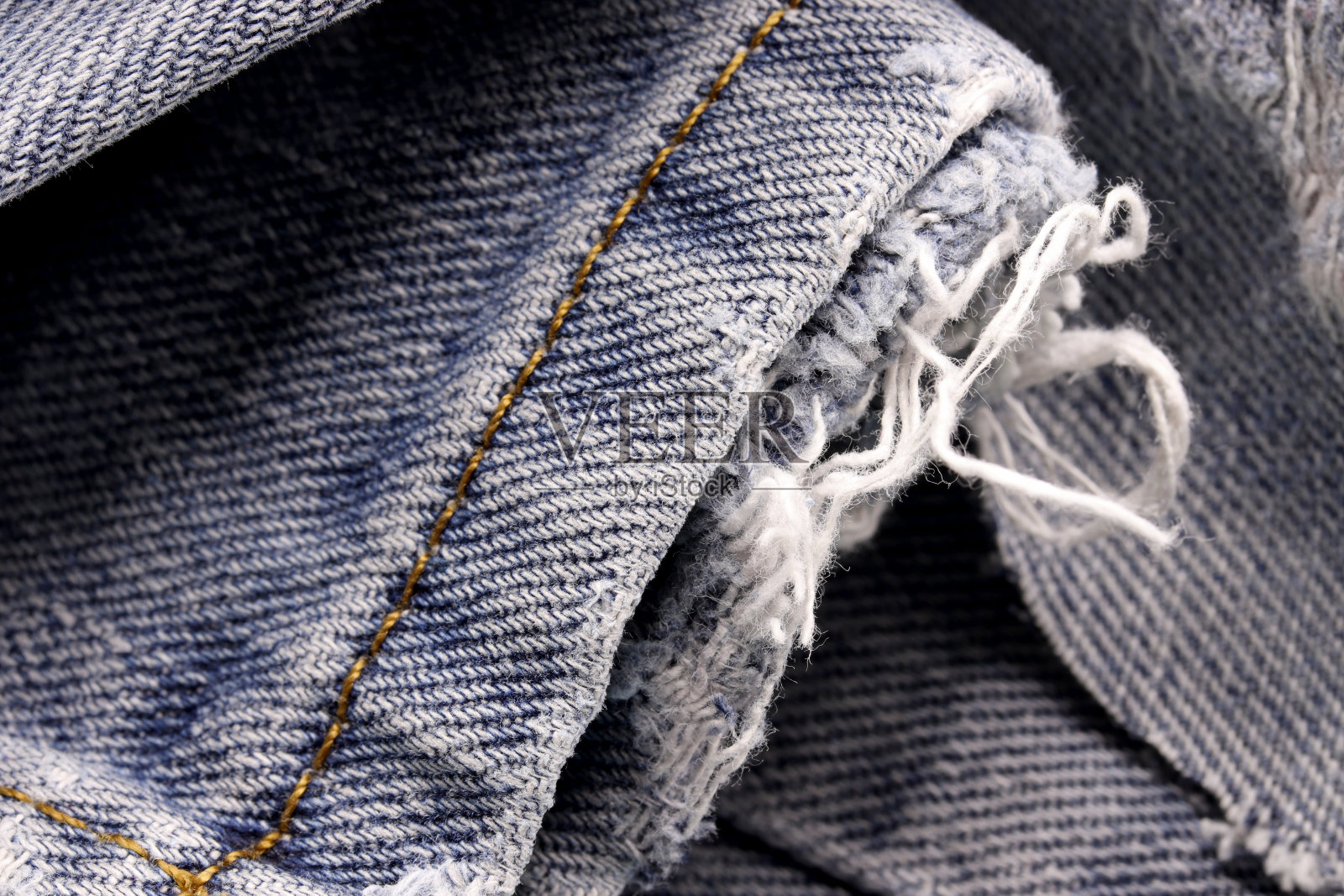 特写蓝色牛仔裤织物背景照片摄影图片