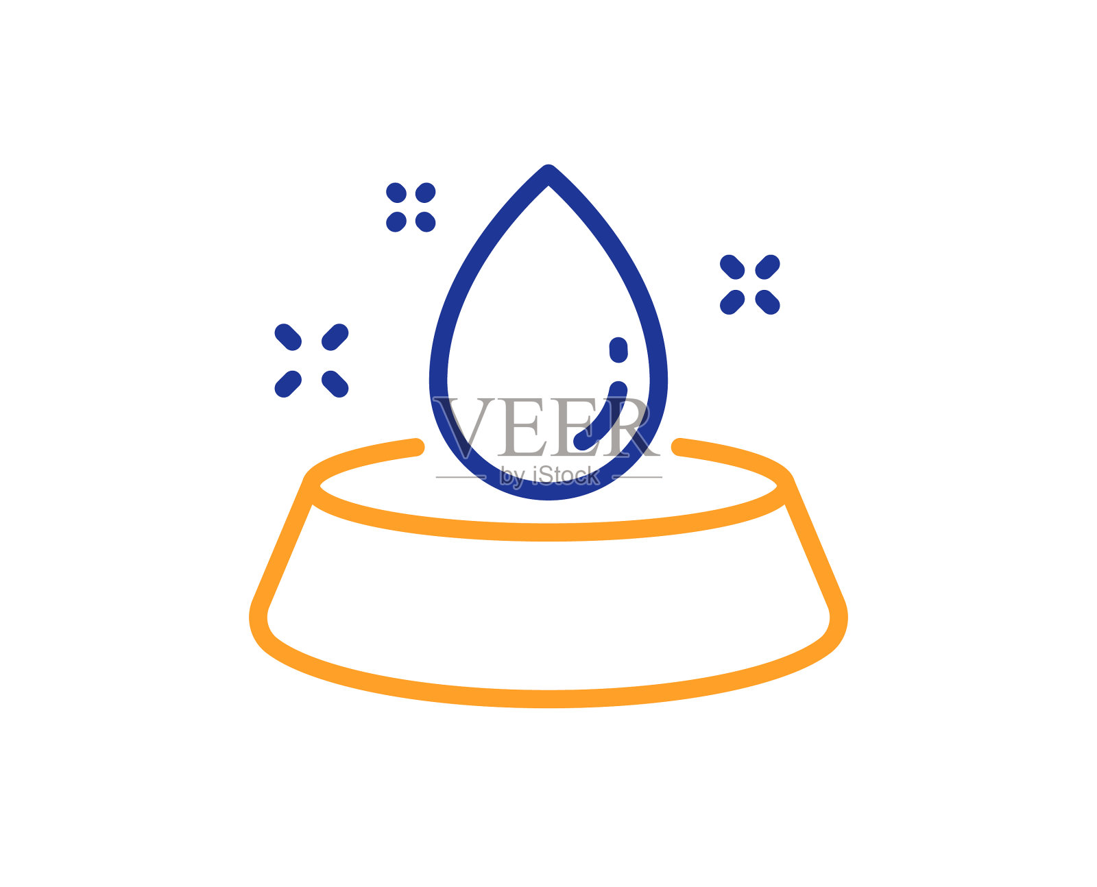 碗与水线图标宠物喂养标志设计元素图片