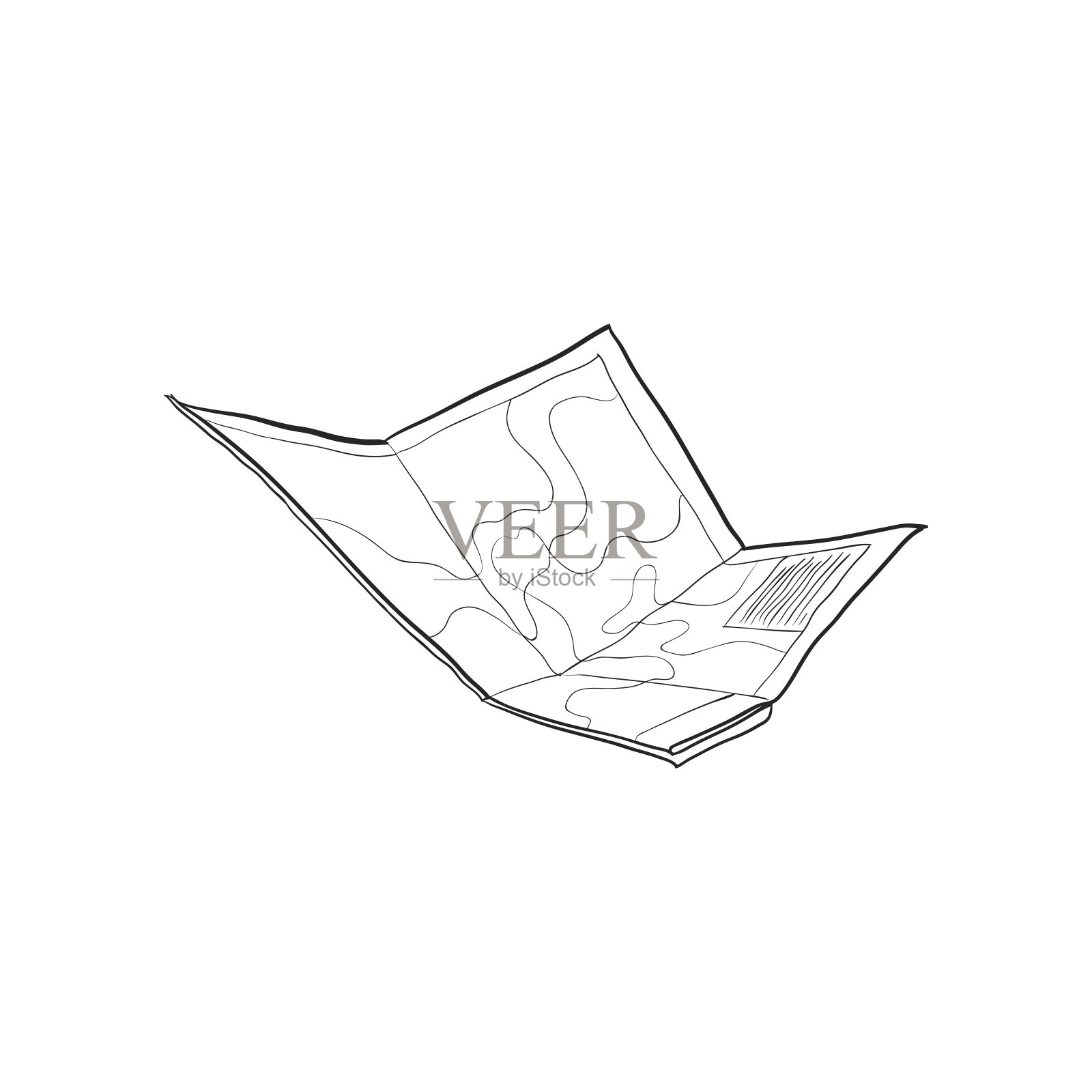 手绘地图。矢量插图。插画图片素材