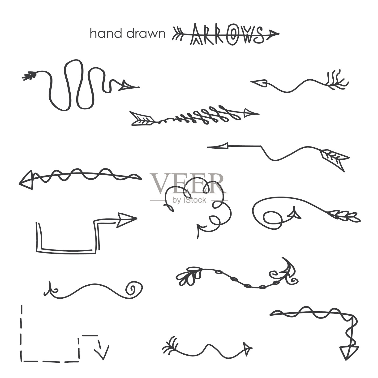 手绘箭头设计元素图片