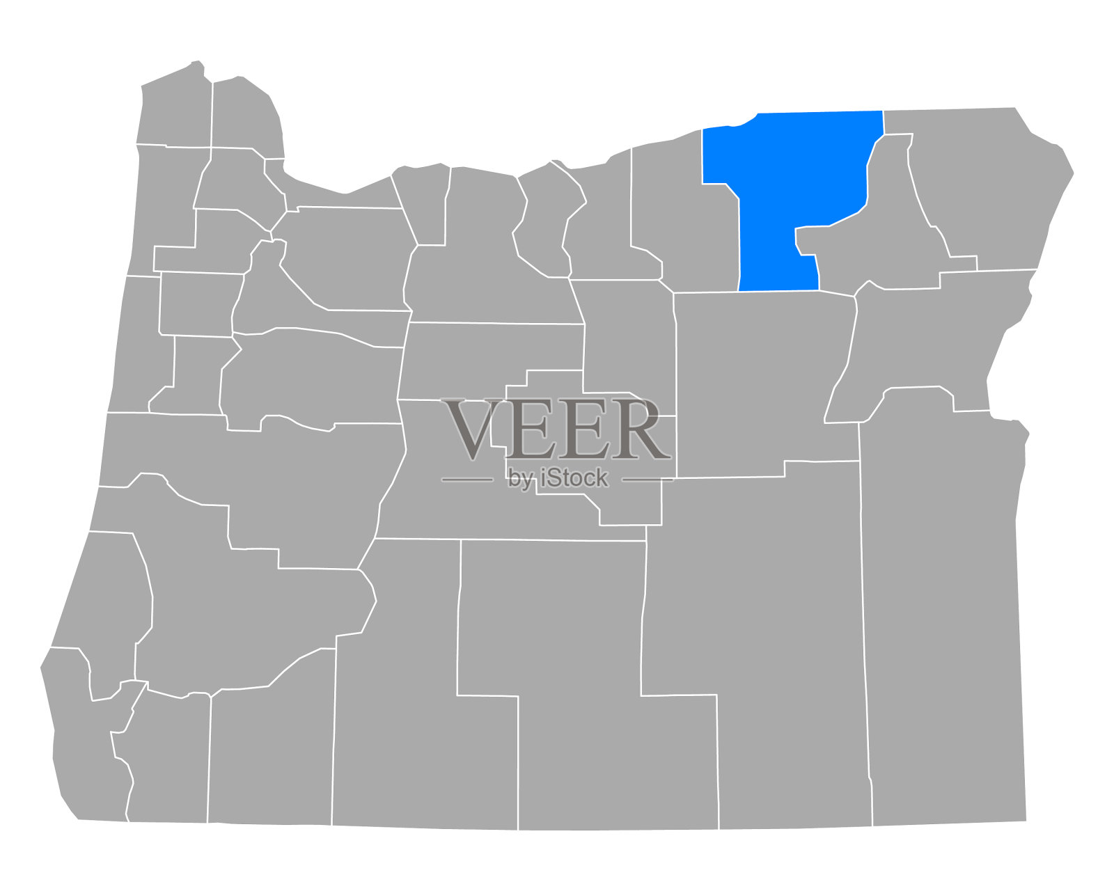 俄勒冈州的umatila地图插画图片素材