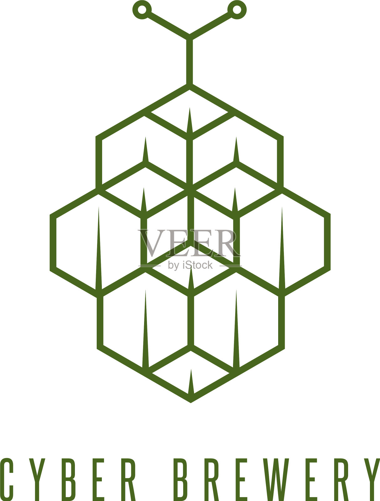 网络啤酒厂概念与抽象啤酒花插画图片素材