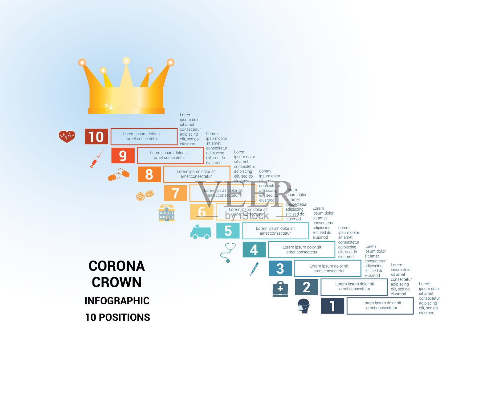 10个位置的模板概念医疗插画图片素材