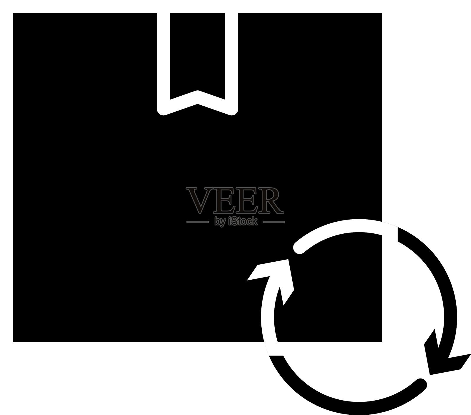 包框和刷新箭头图标剪影图标素材