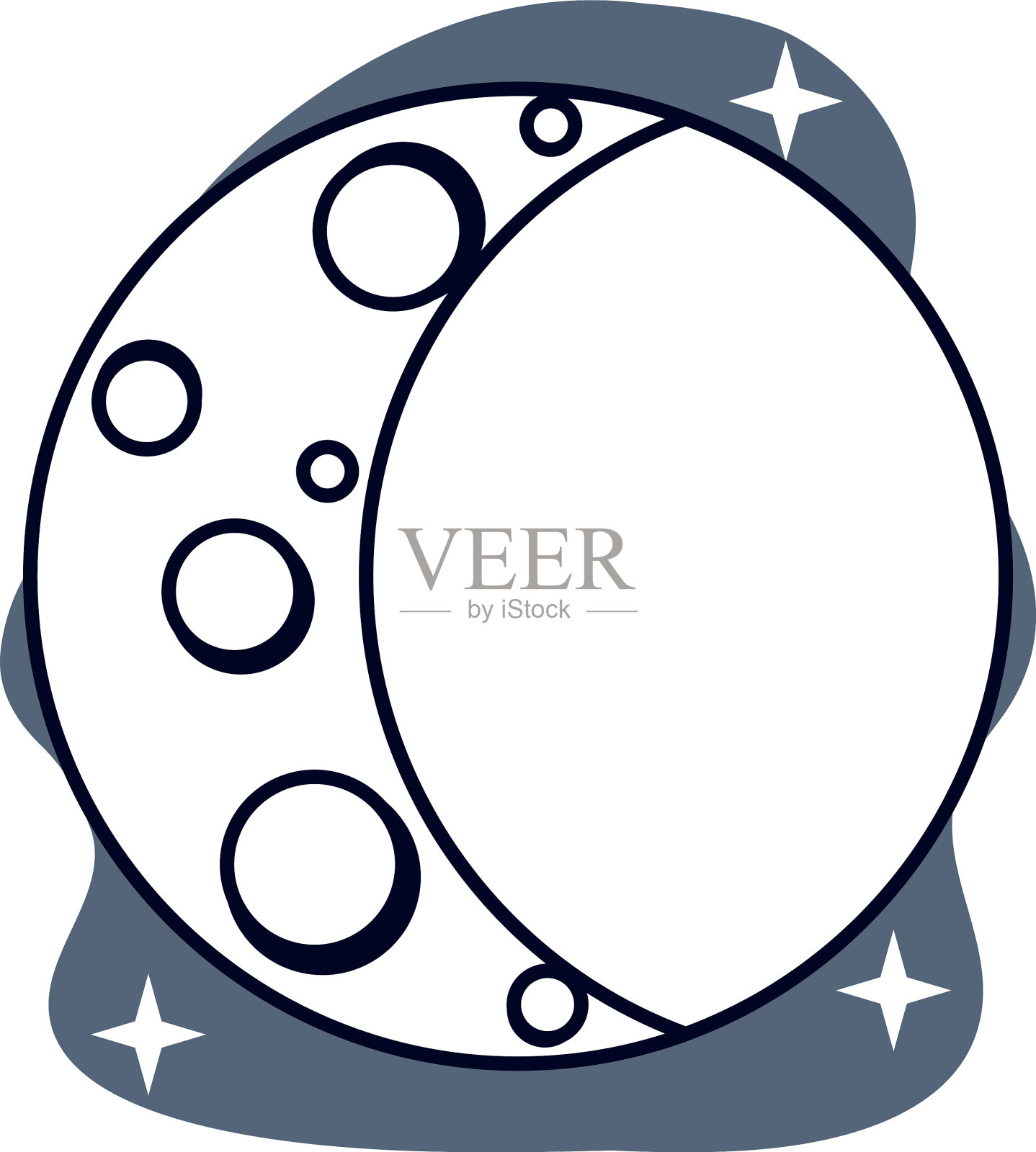 月球太空自然卫星的图标设计元素图片