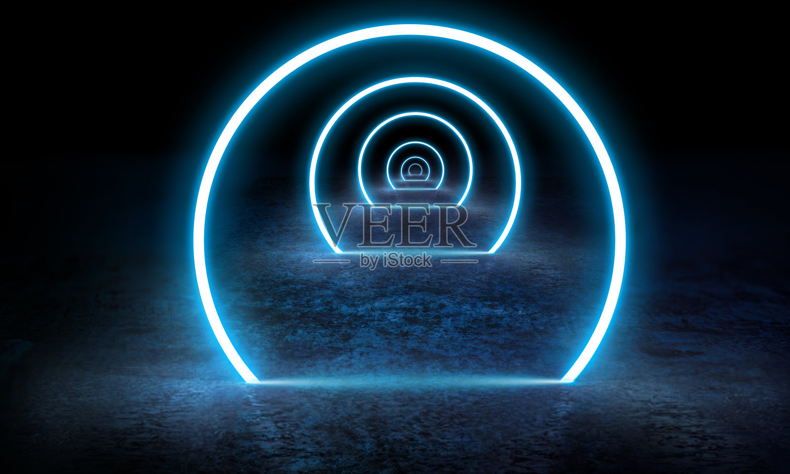 霓虹线条，未来主义美学。发光的霓虹未来风格熏黑的背景。壁纸、背景。照片摄影图片