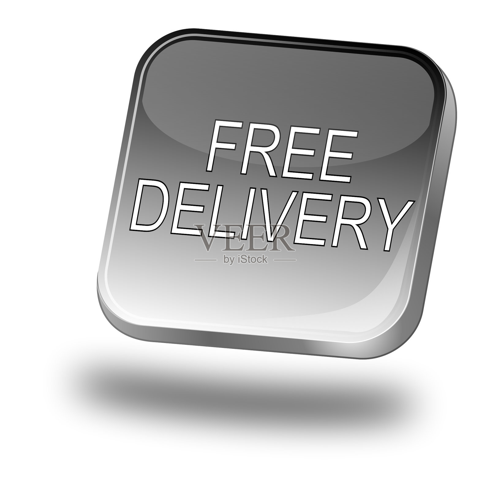 免费送货按钮- 3D插图照片摄影图片