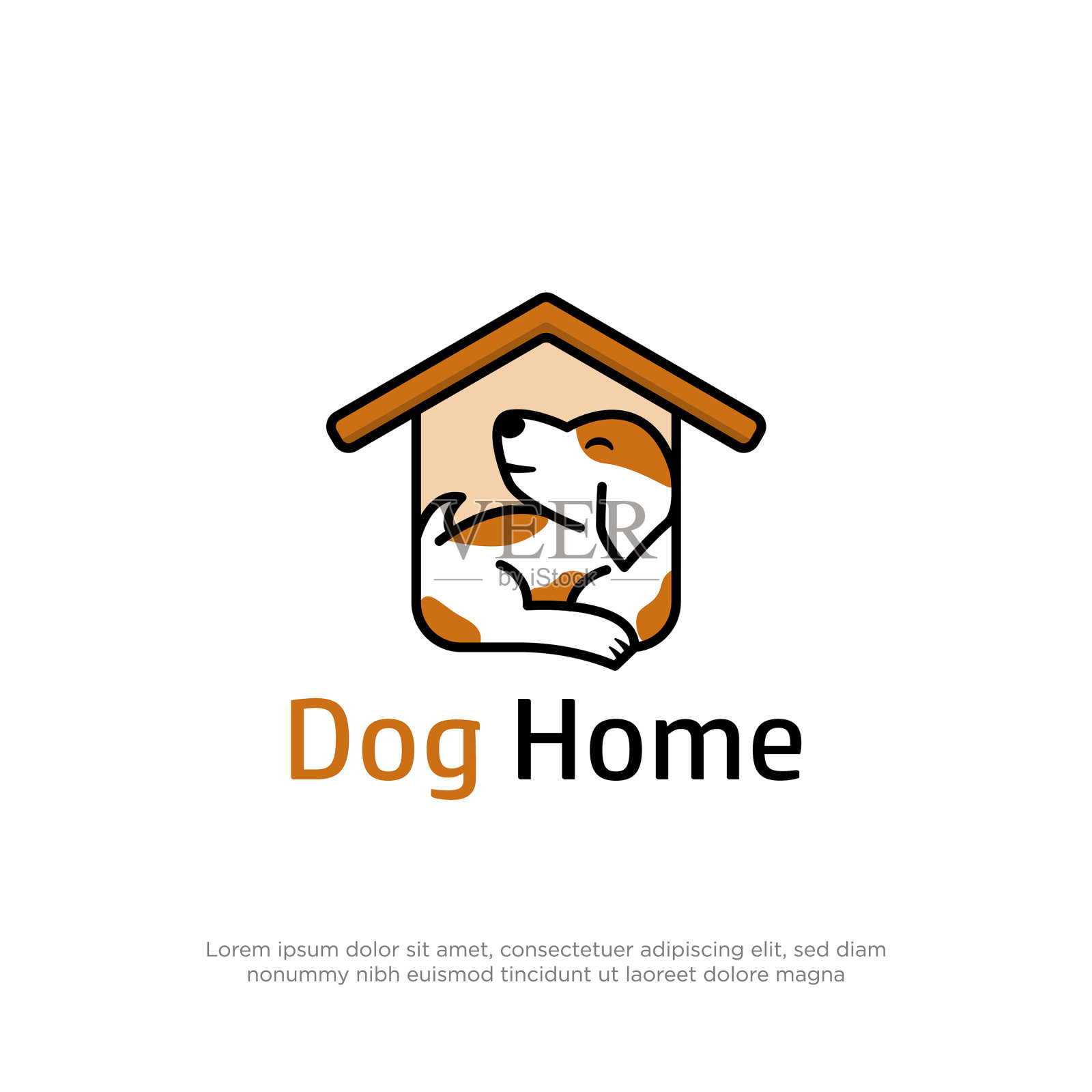 美犬之家标志设计小狗之家卡通图标素材