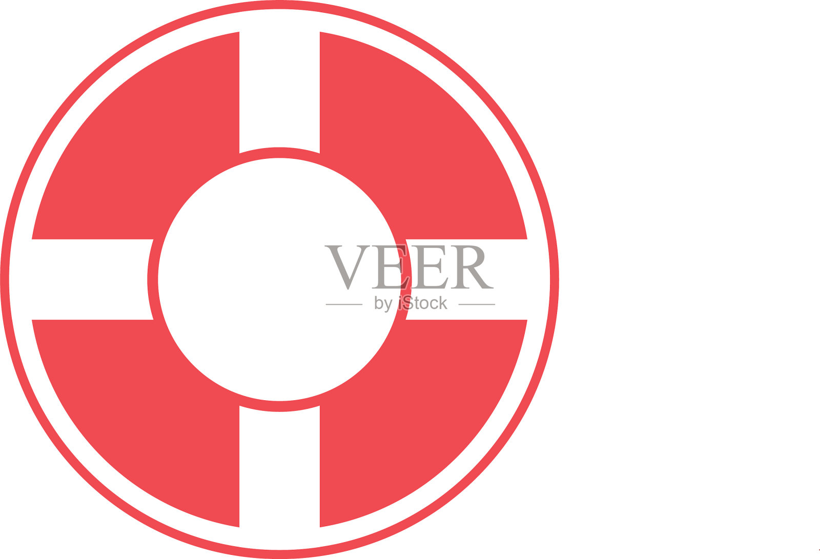 救生圈平面设计模板孤立图标素材