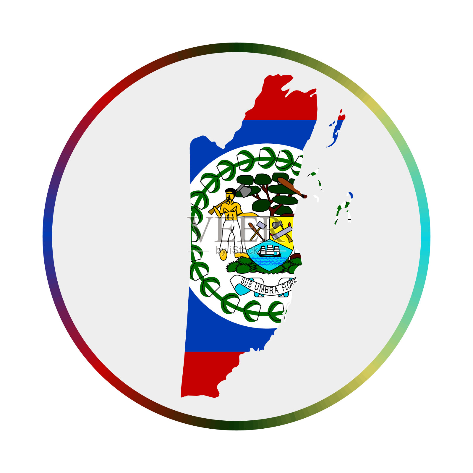 伯利兹图标。插画图片素材