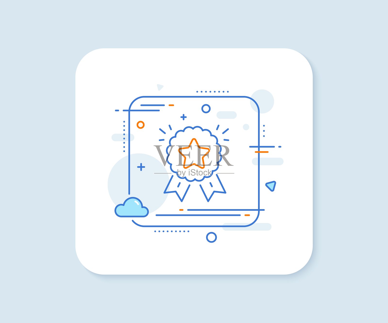 排名星线图标。冠军奖牌的迹象。最好的排名。向量插画图片素材