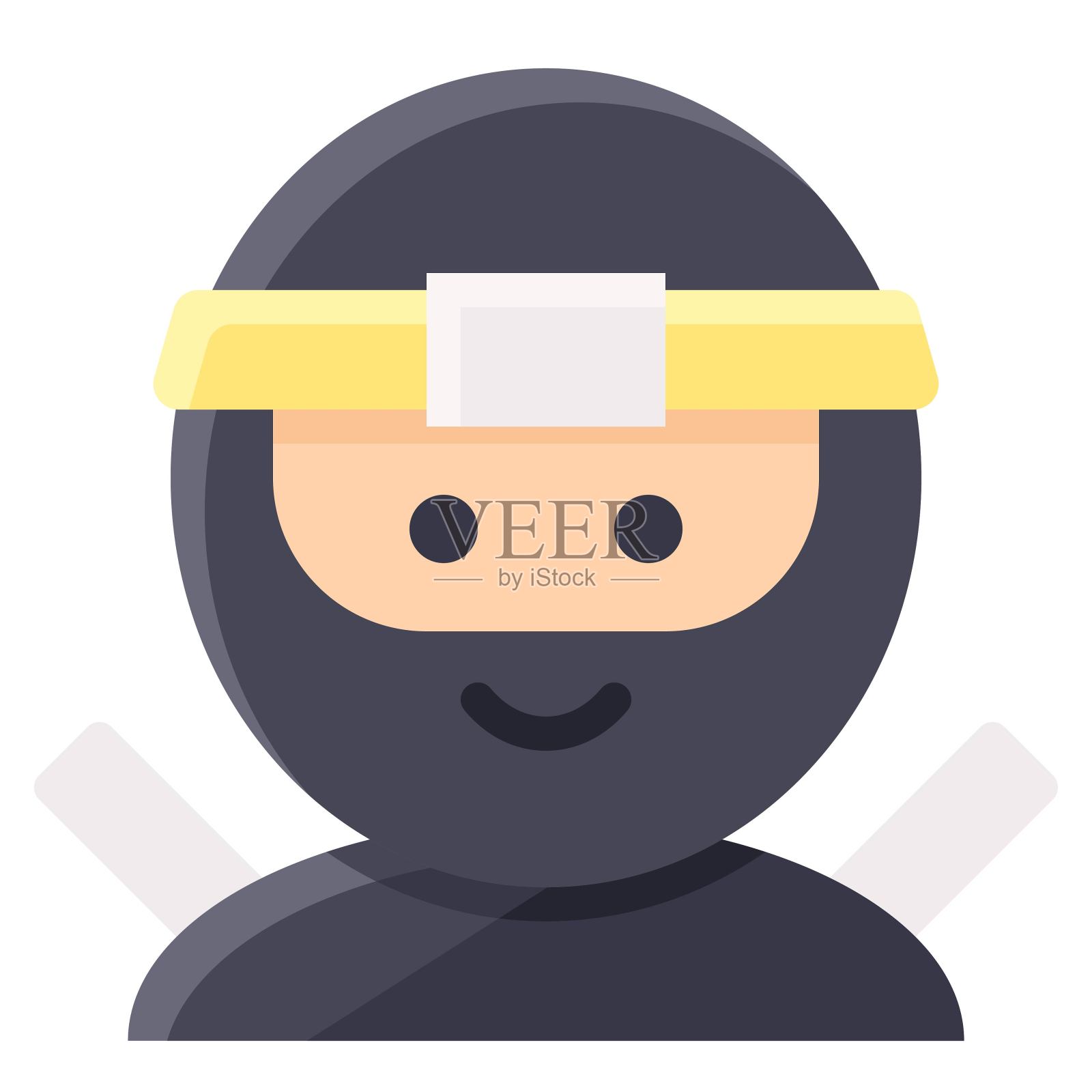 忍者化身，万圣节服装矢量插图插画图片素材