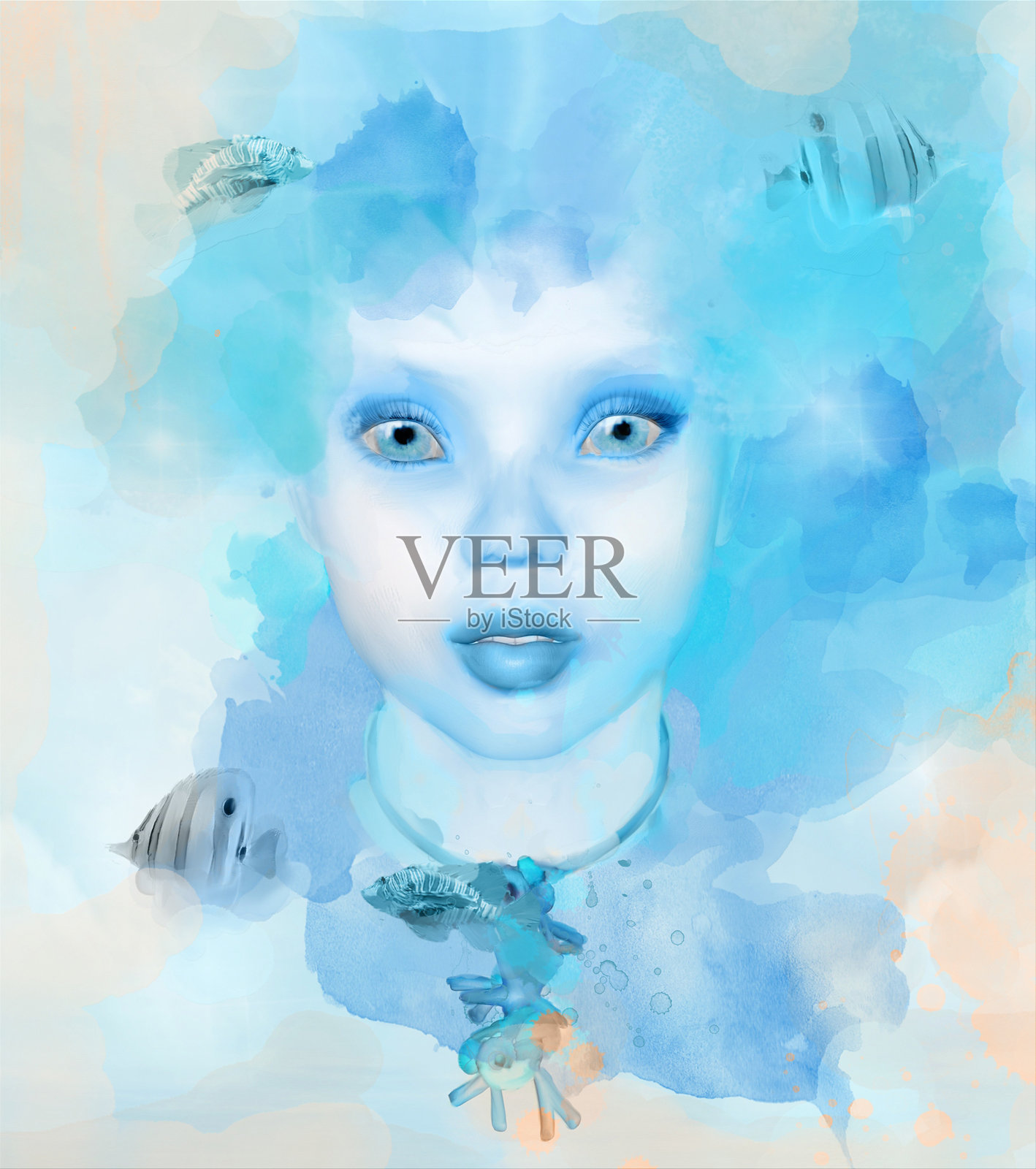 美丽的海洋生物插画图片素材