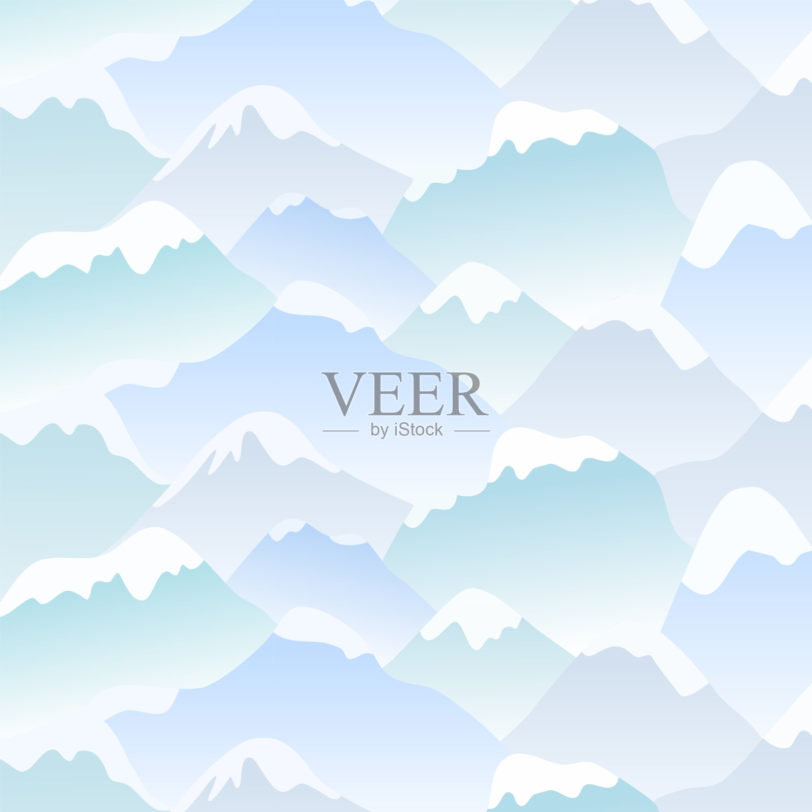 冬季高雪山图案，矢量，插图，图案插画图片素材