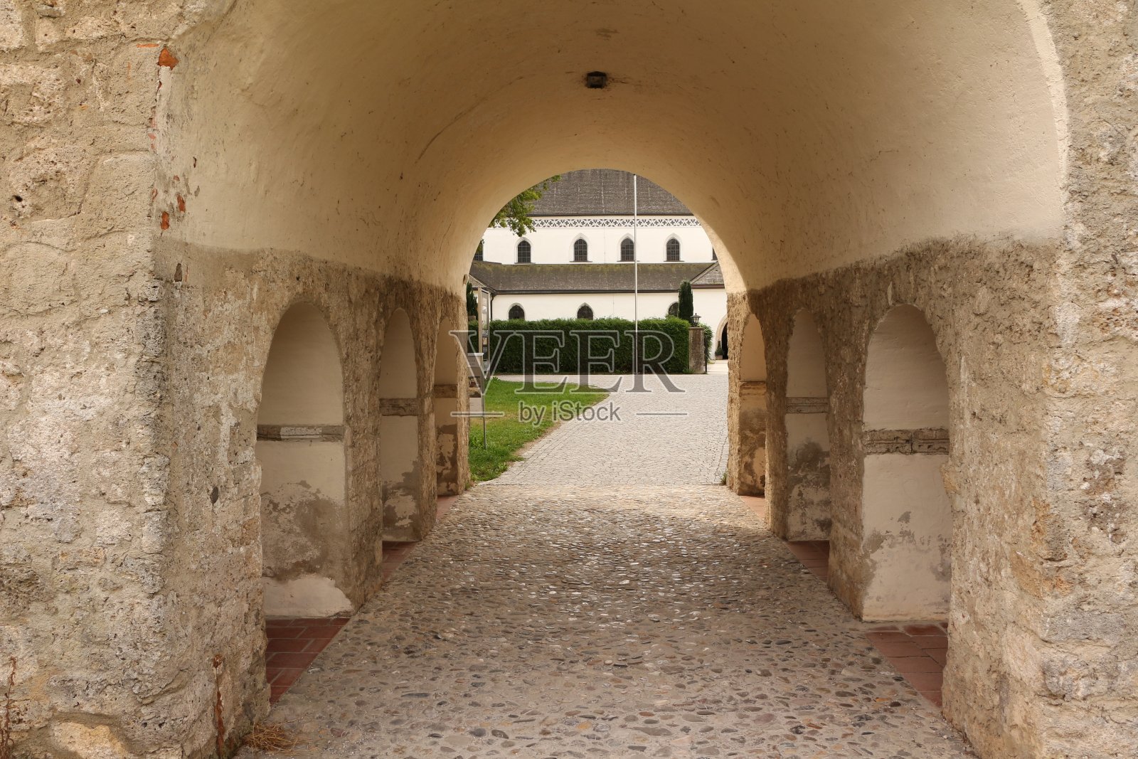 基姆西湖Fraueninsel上的历史门厅照片摄影图片