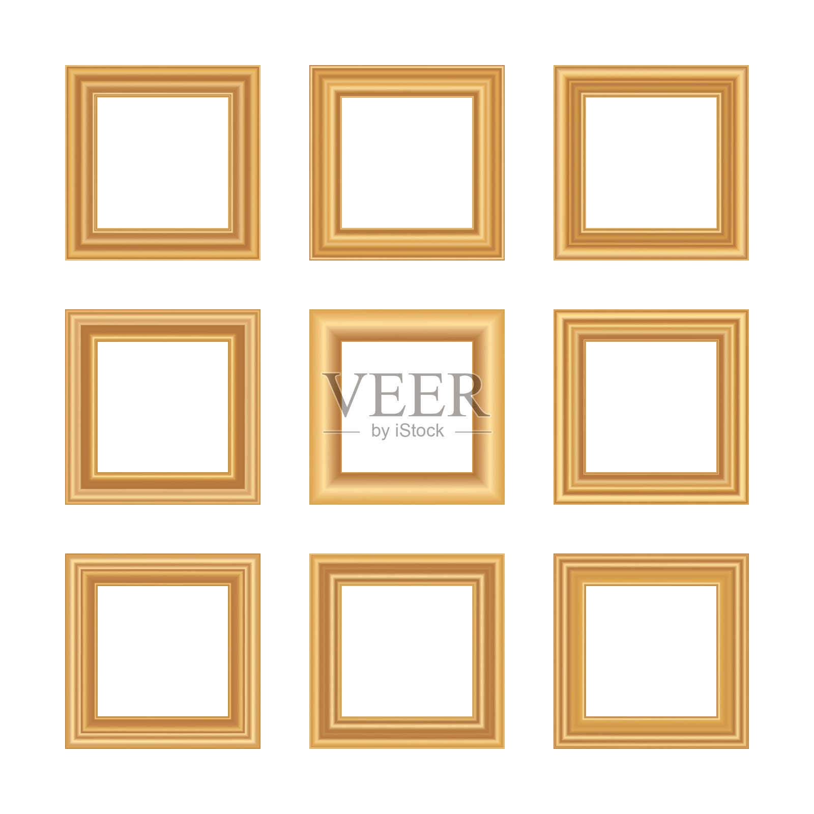 白色背景下的空相框插画图片素材