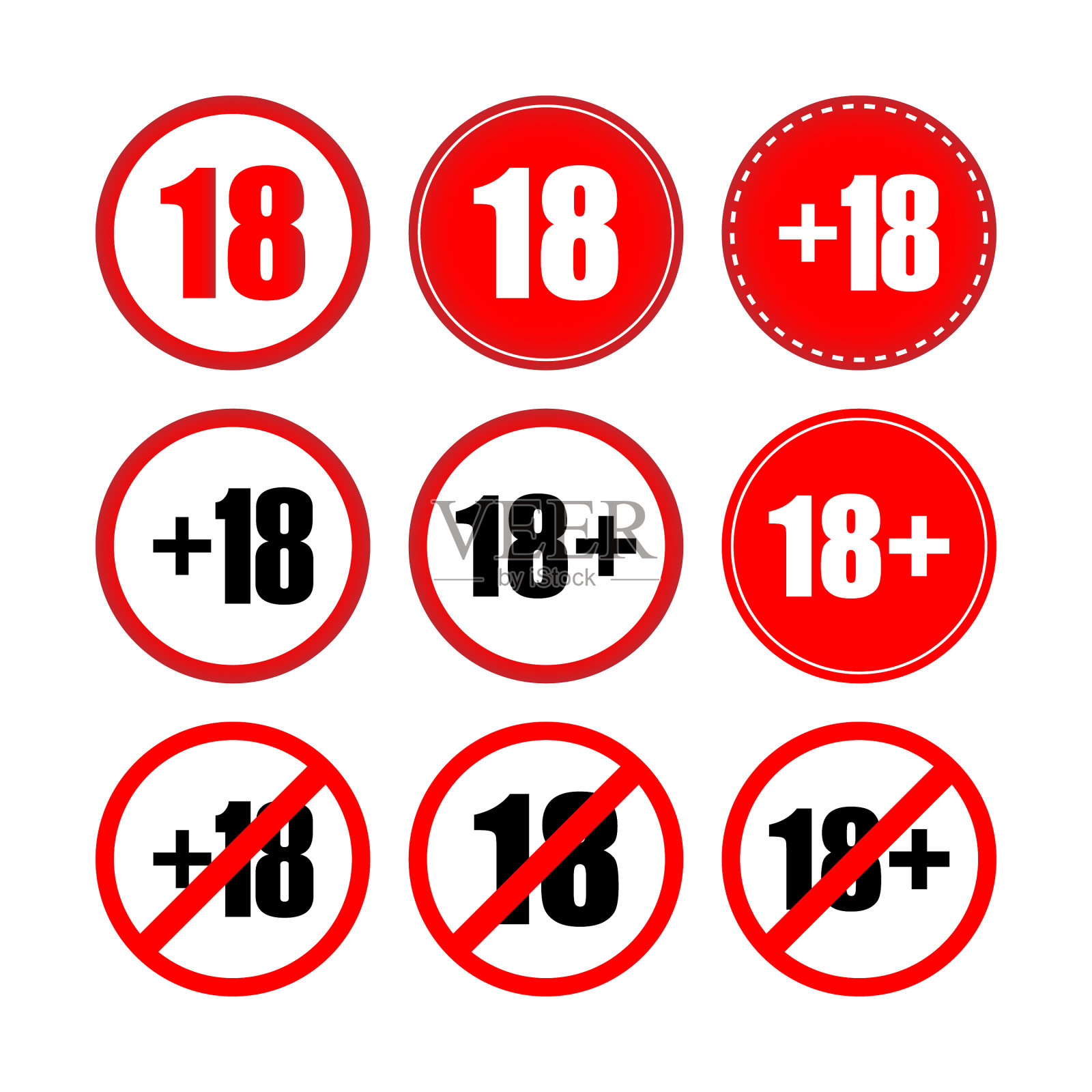 18岁以下，18岁以上插画图片素材