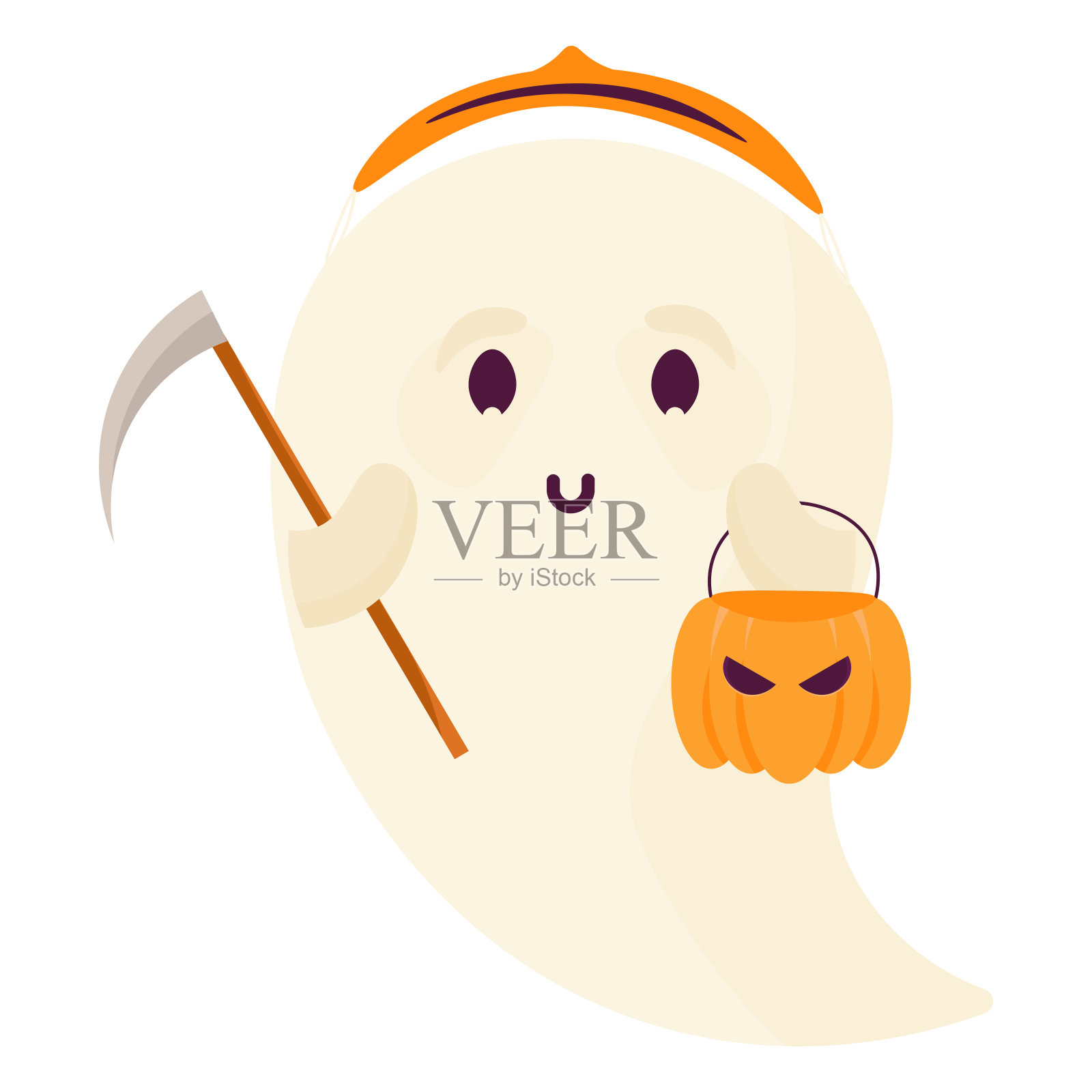 万圣节鬼卡通插画图片素材