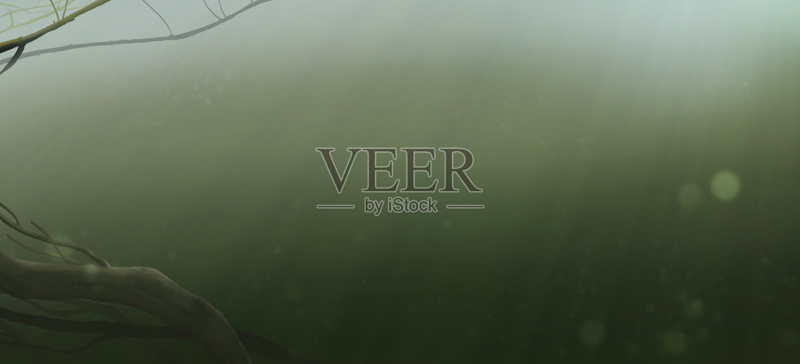 深度湖泊或河流背景逼真的插图。插画图片素材