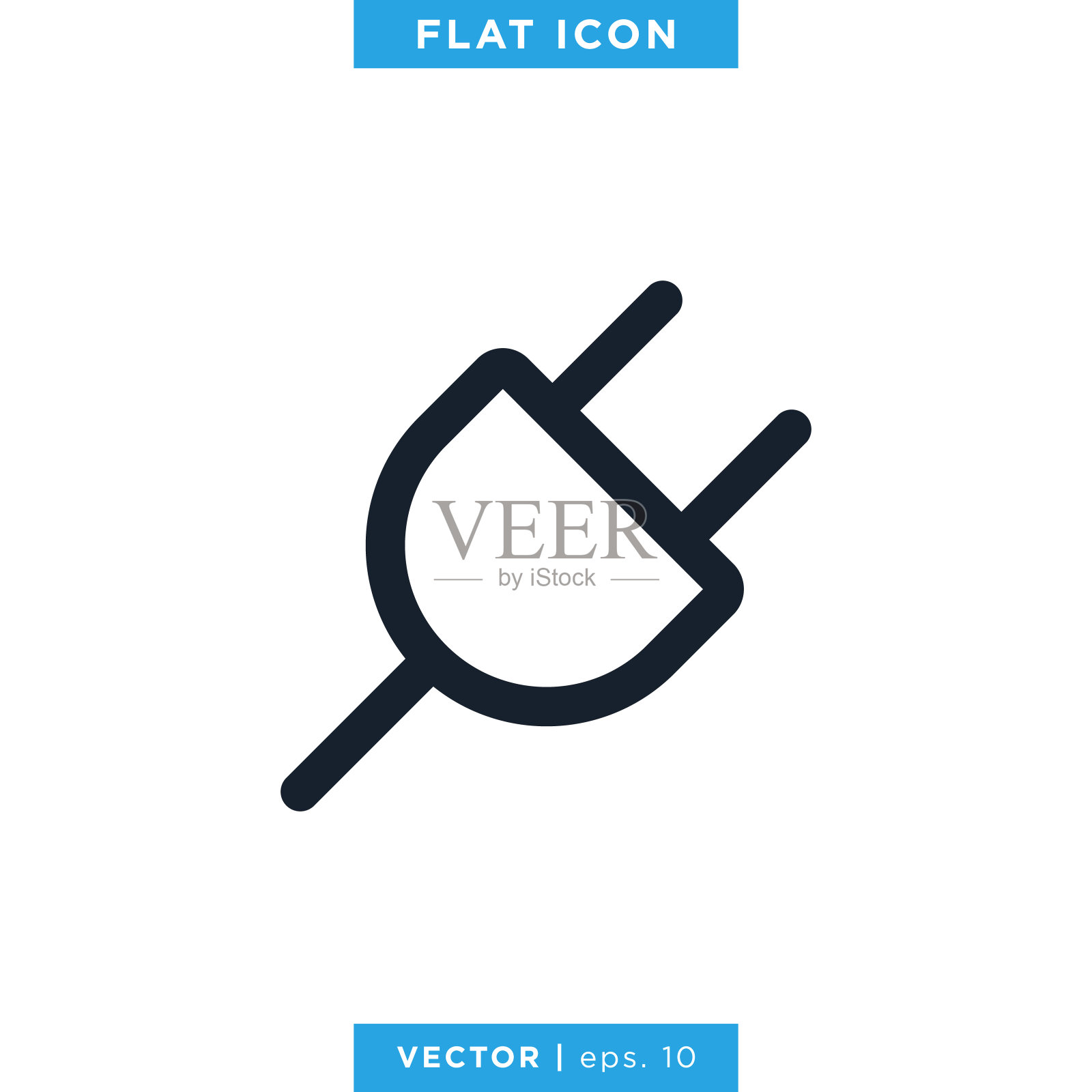 电插头图标矢量股票插图设计模板。可编辑的中风。插画图片素材