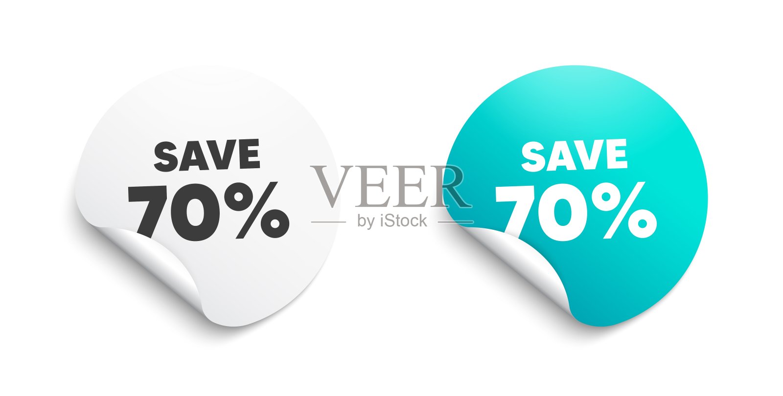 节省70%。销售折扣报价标志。向量插画图片素材