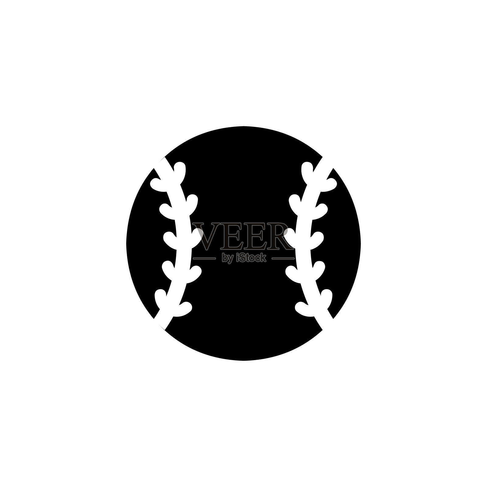 棒球球矢量图标。孤立的网球表情符号，平面表情符号-矢量插画图片素材