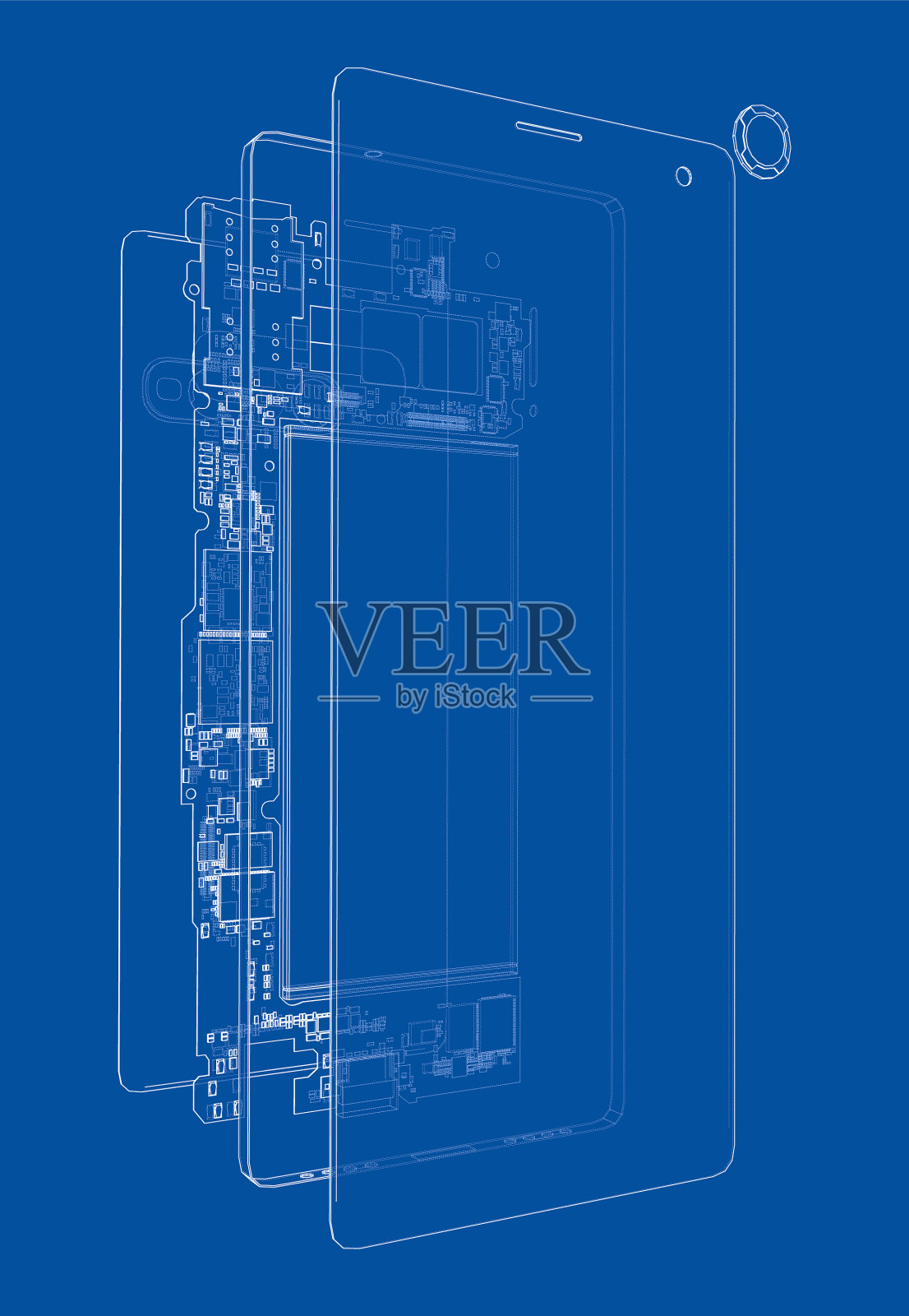 拆卸智能手机概念大纲插画图片素材