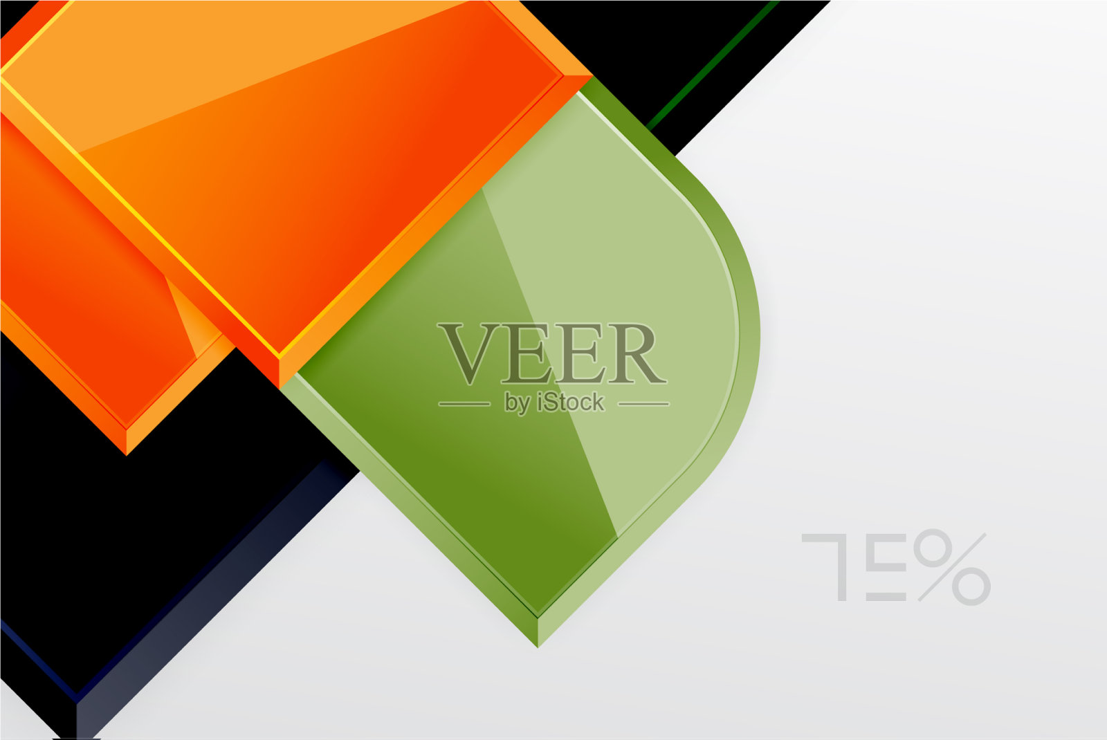 光滑的玻璃方块与圆形元素几何插画图片素材