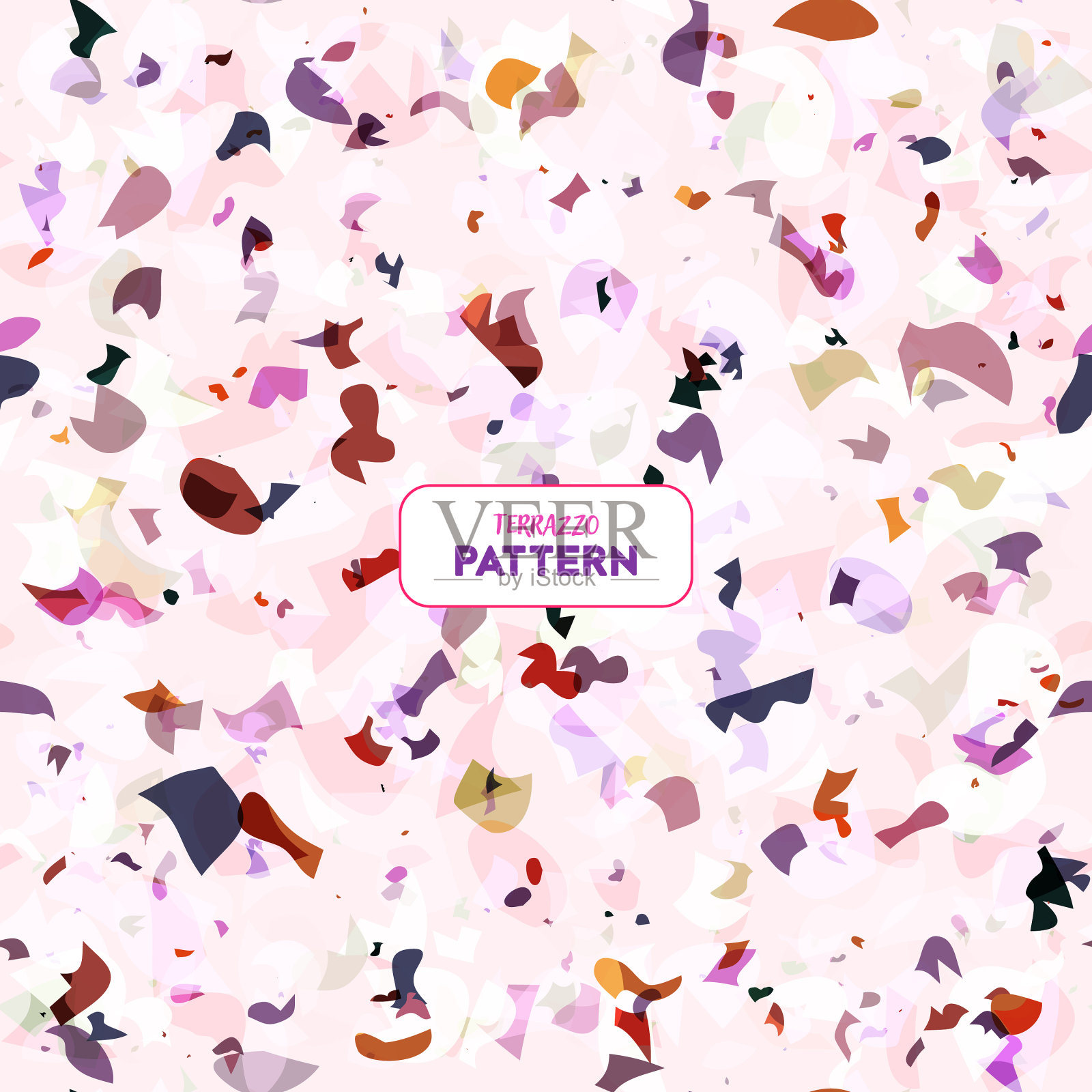 冷色调水磨石地板无缝图案插画图片素材