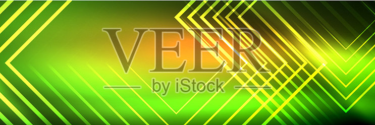 闪亮的霓虹灯发光的技术线高科技插画图片素材