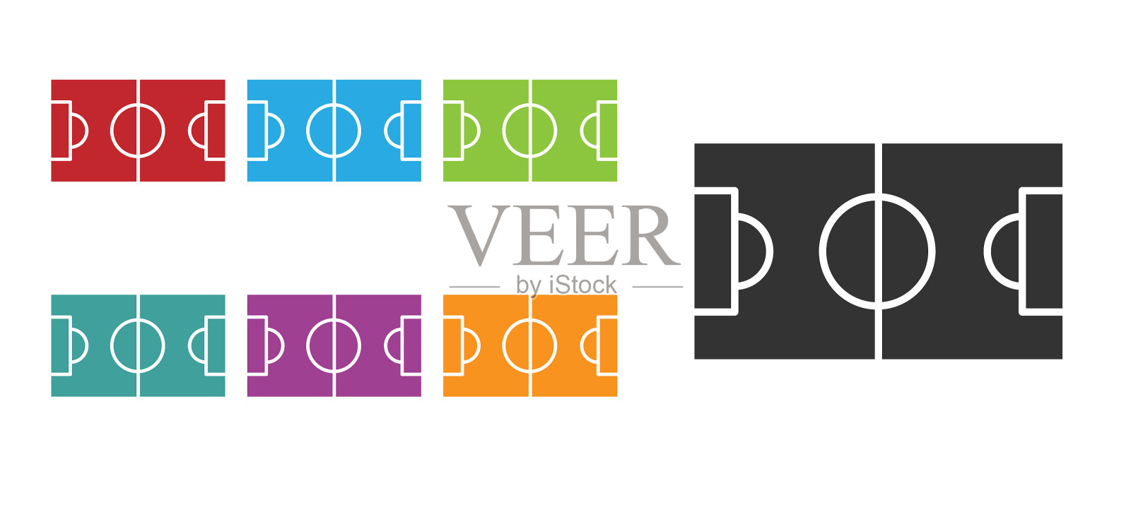 黑人橄榄球或足球场图标孤立上插画图片素材