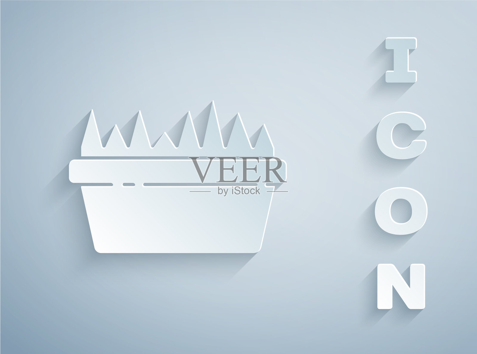 纸上剪出一个长方形的草图标插画图片素材