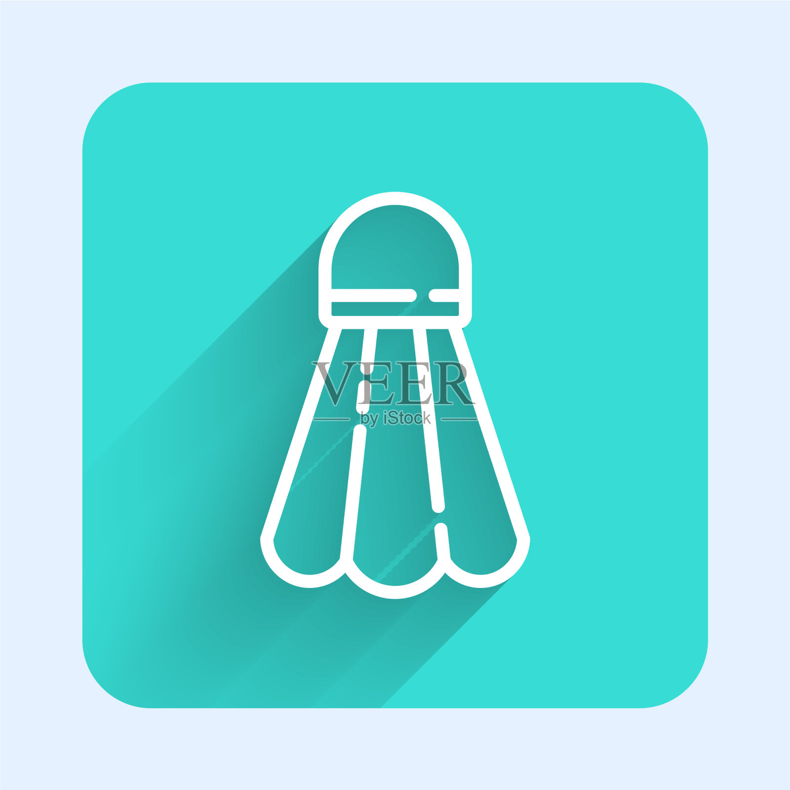 白线羽毛球图标孤立插画图片素材