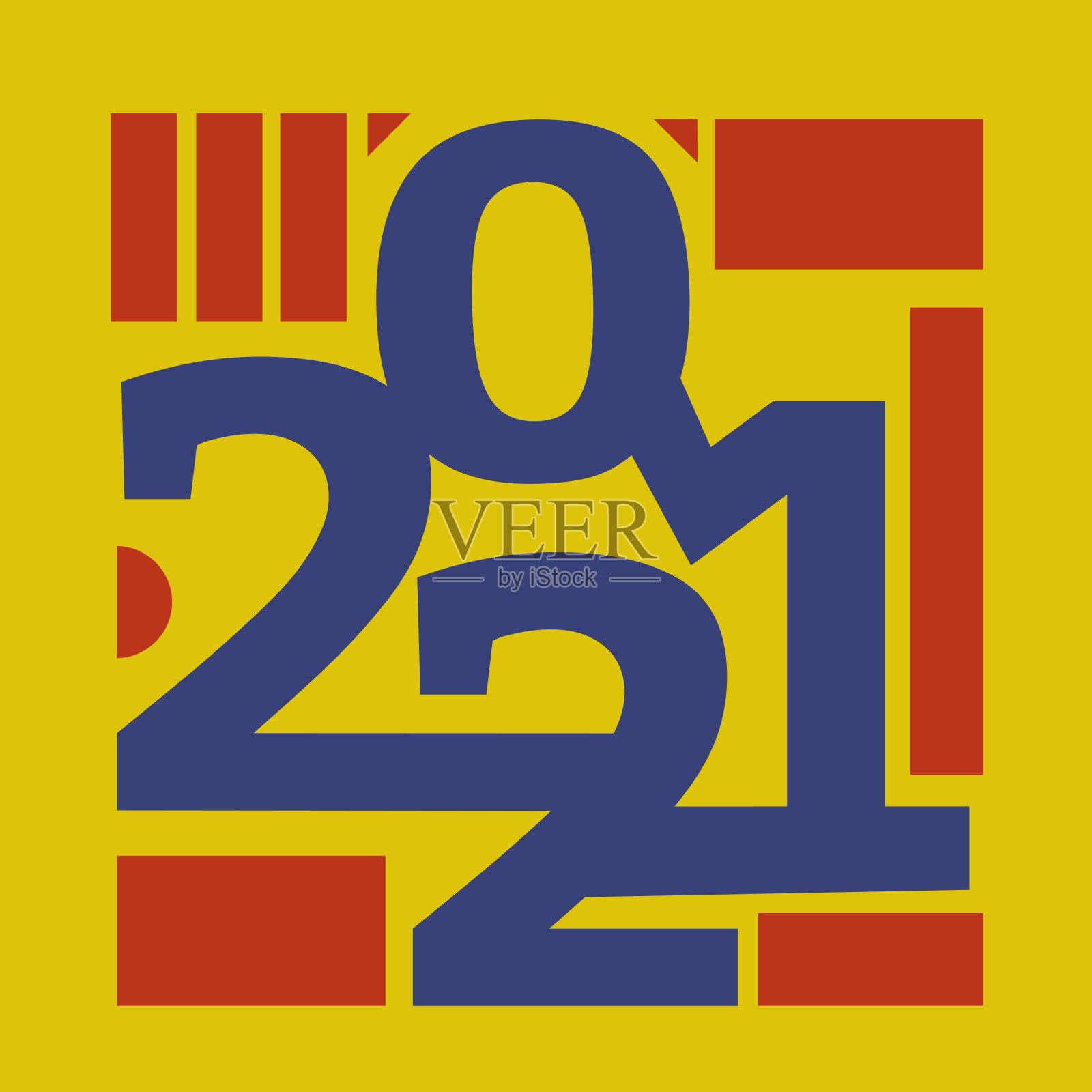 2021年新年快乐横幅。矢量插图与彩色数字新潮的梯度。圣诞快乐和新年快乐的节日符号模板在灰色背景插画图片素材