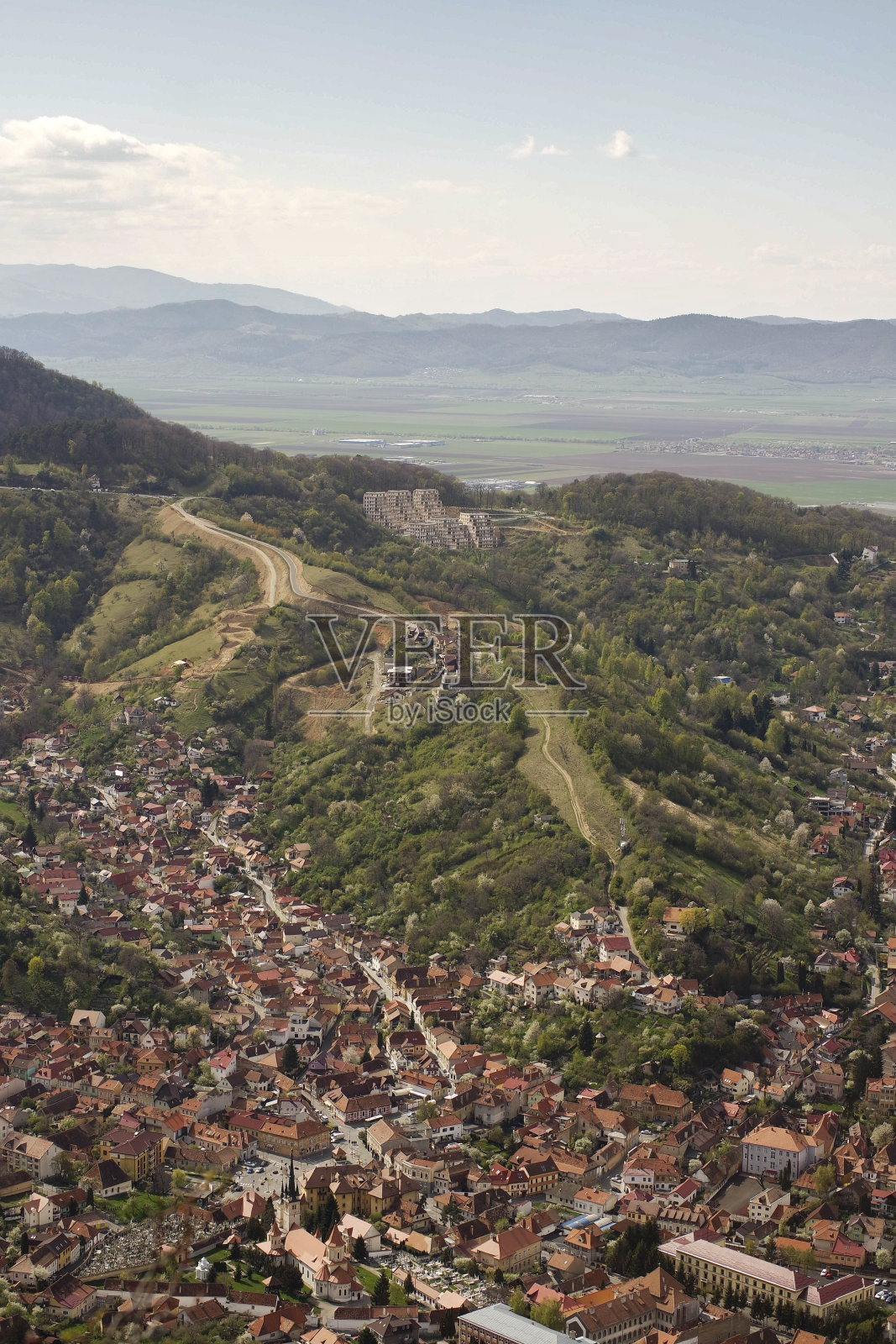 布拉索夫，罗马尼亚建筑位于老城照片摄影图片