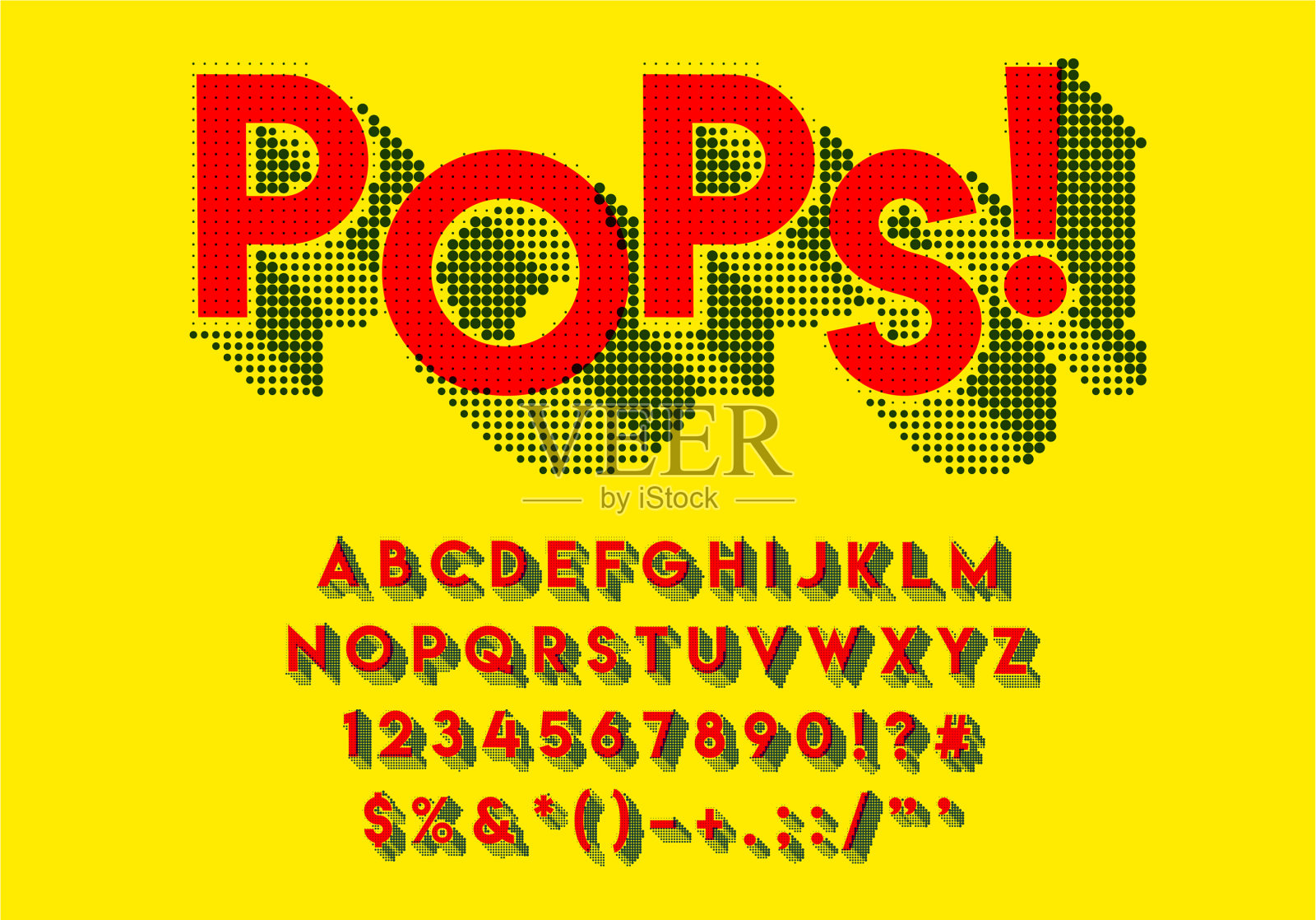 复古但现代彩色字体字母数字设计元素图片